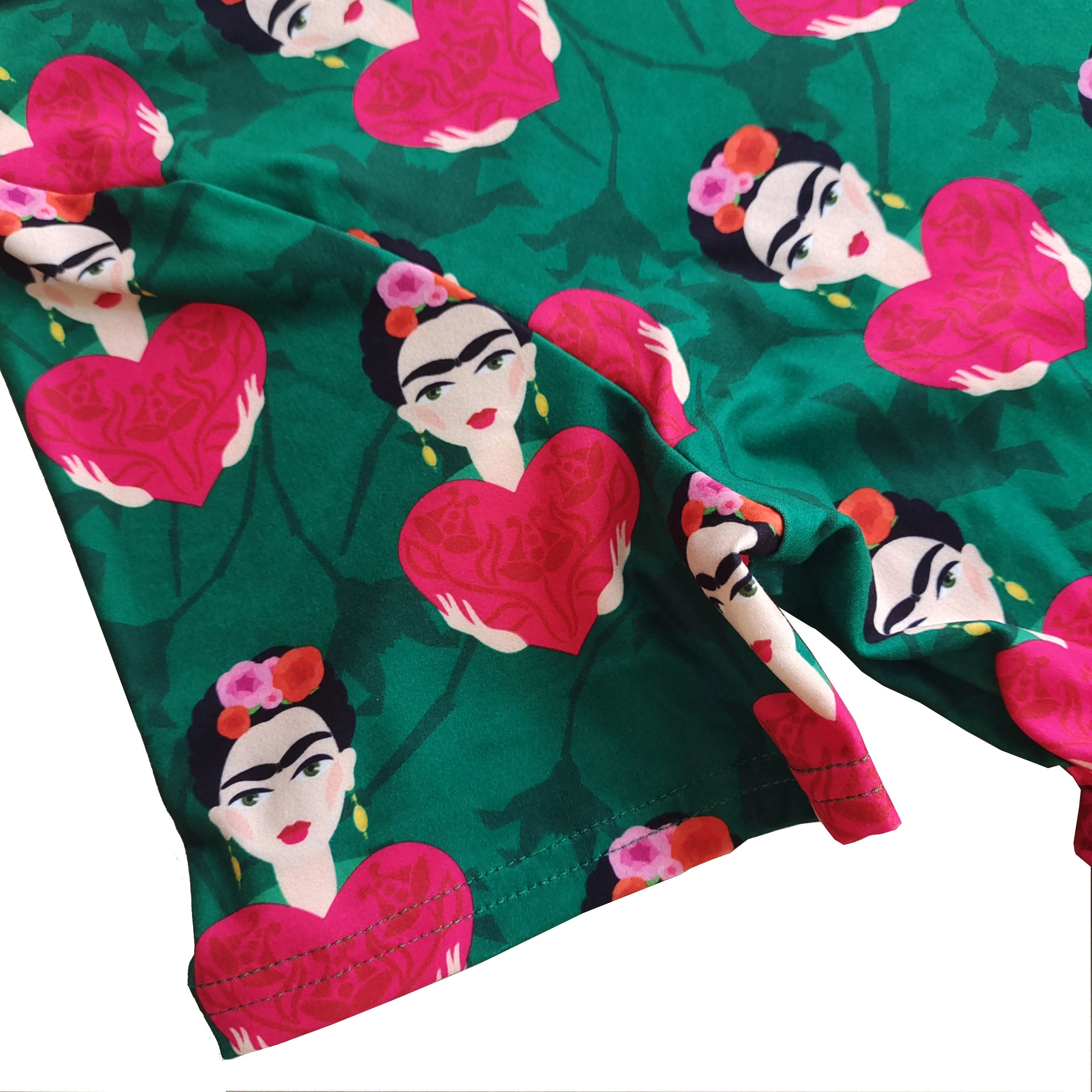 Wholesale Custom design S M L XL XXL 3XL 5XL Plus size Green Women Printed Casual wear Dresses