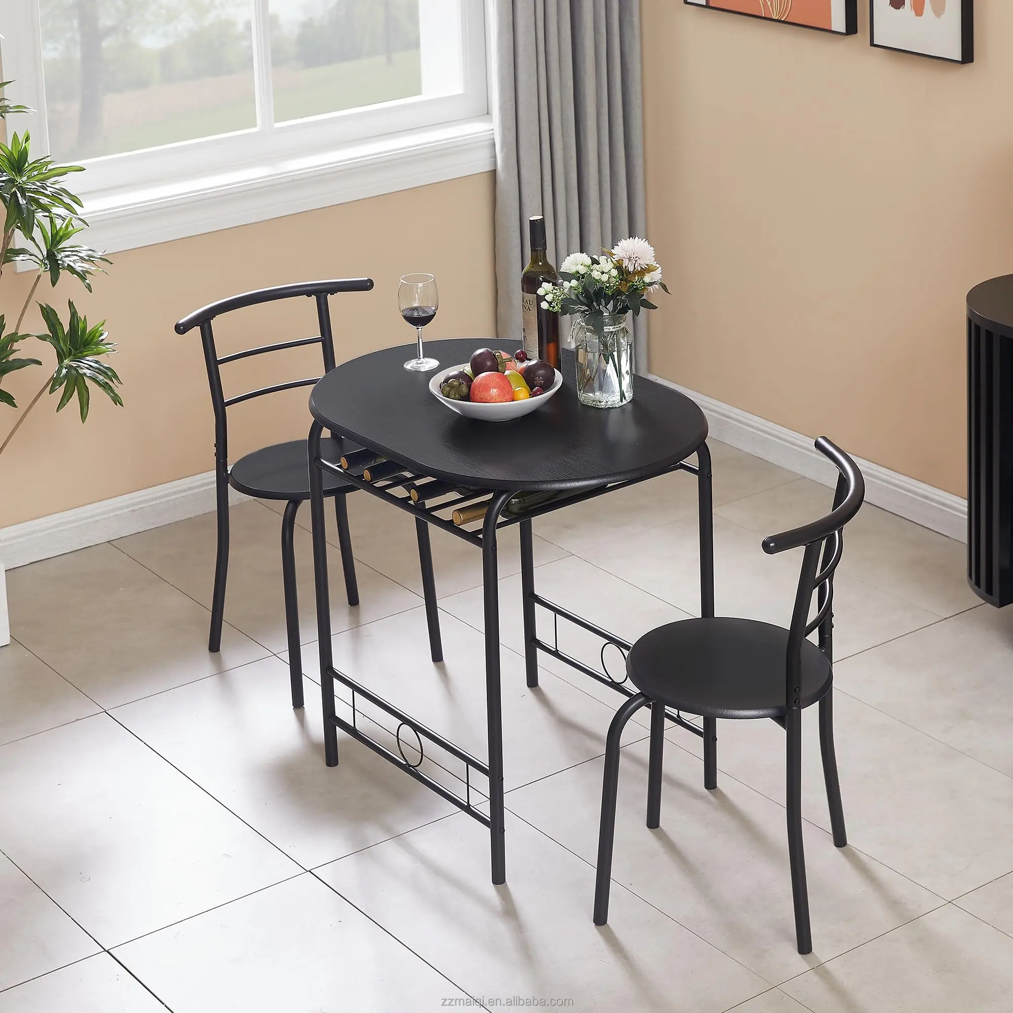 Space-saving Home Bar Three Pieces Dinning Table And Chairs Set Dining Room Furniture