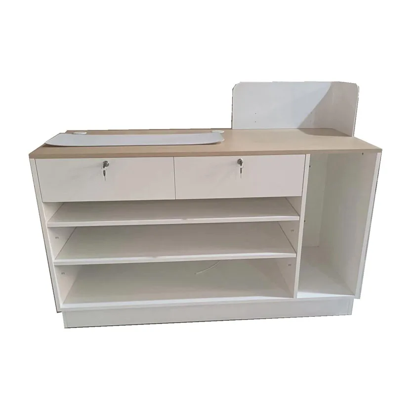 Retail Store Cashier Desk with Lockable Drawer Restaurant cashier counter Table Reception Desk Checkout Counter