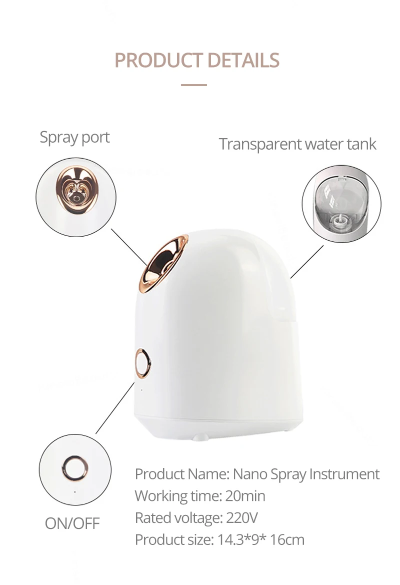 Small private label face ionic mini professional wholesale custom nano portable facial steamer