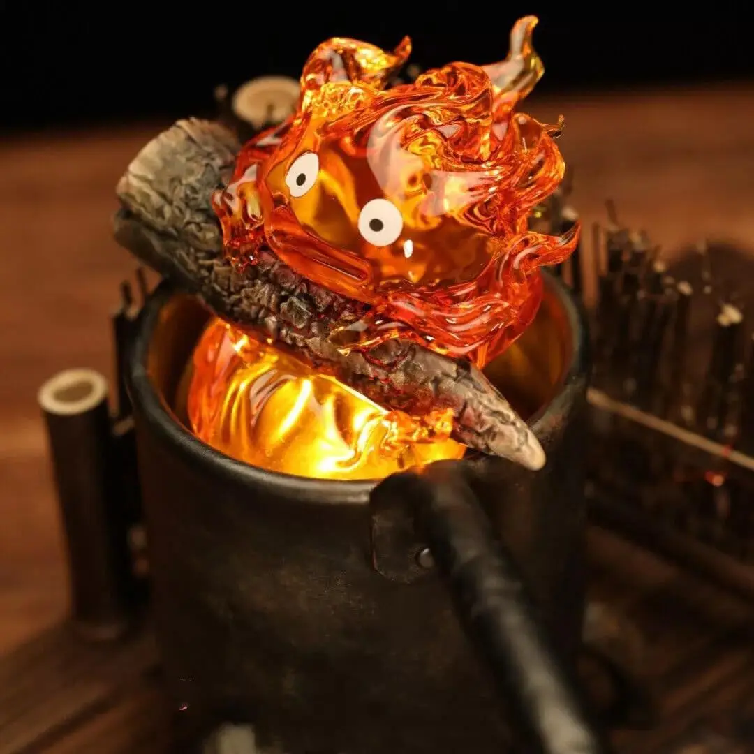 Movie 3D Flame Calcifer Night Light Resin Decorative Ornaments Anime Action Figures