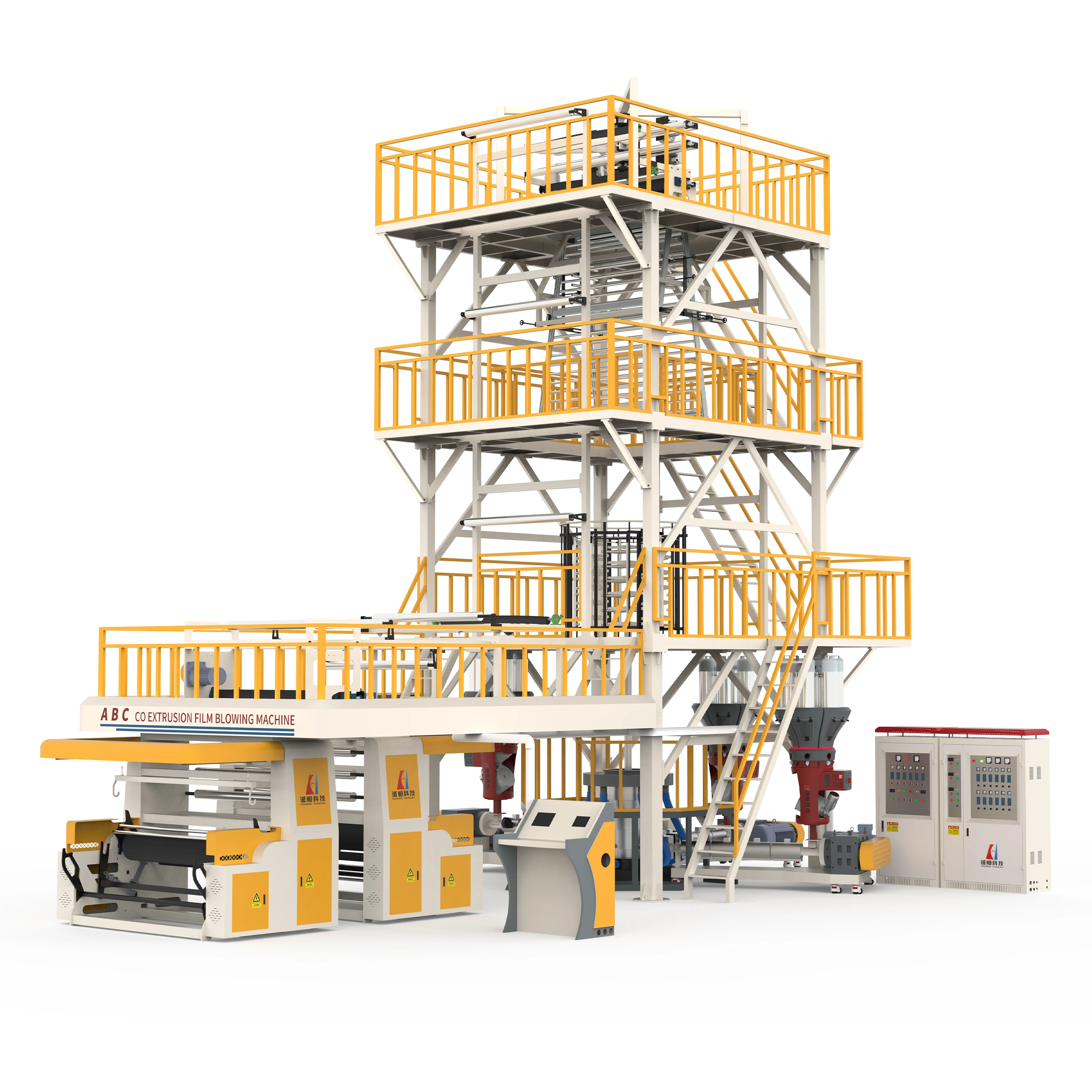 CE certified Newly designed 600-1000mm ABC (IBC)Three Layers Co-extrusion Film Blowing machine