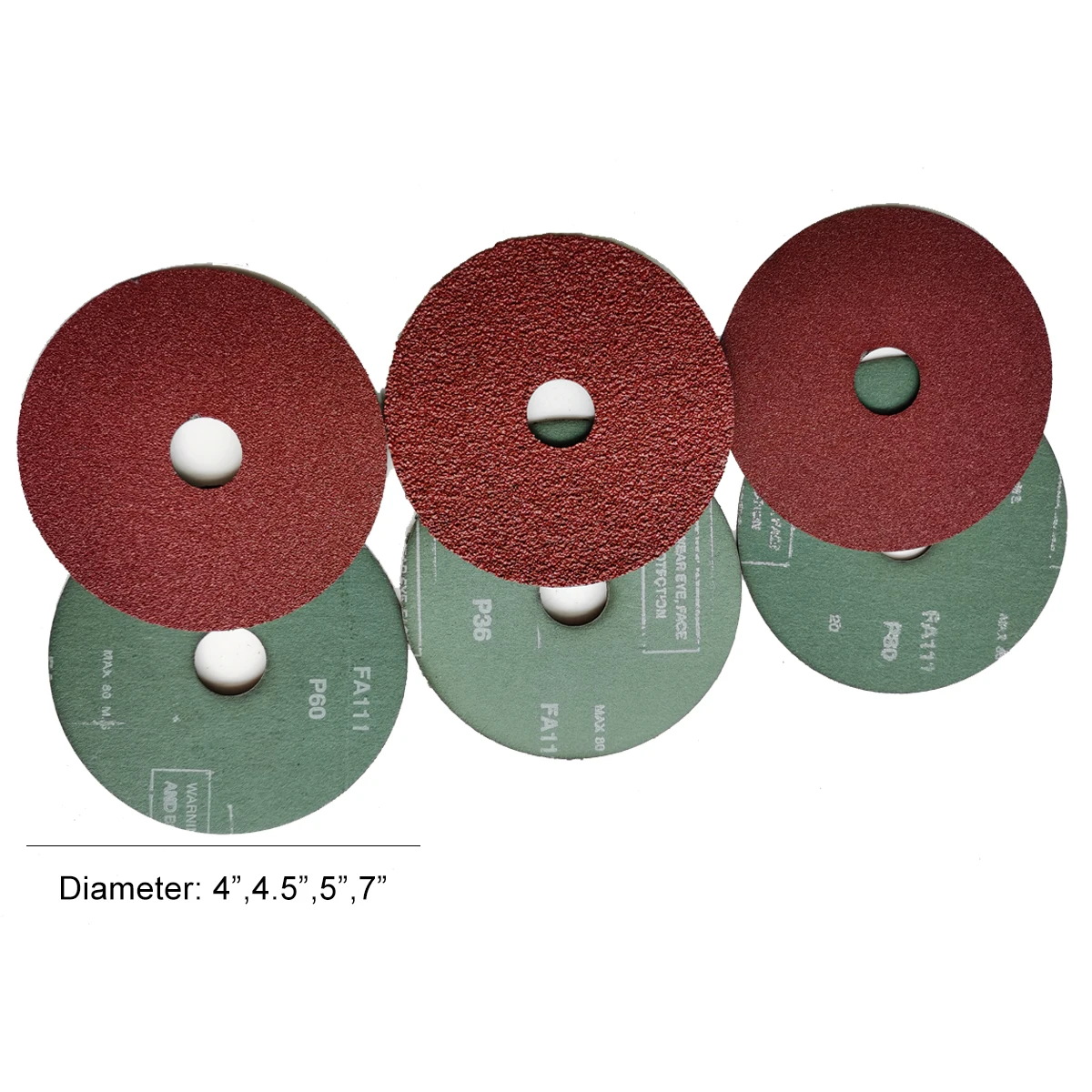 4.5 x 7/8 Inch Arbor Hole Zirconia Resin sand paper Fiber Sanding & Grinding Discs Center Hole Fiber Disc