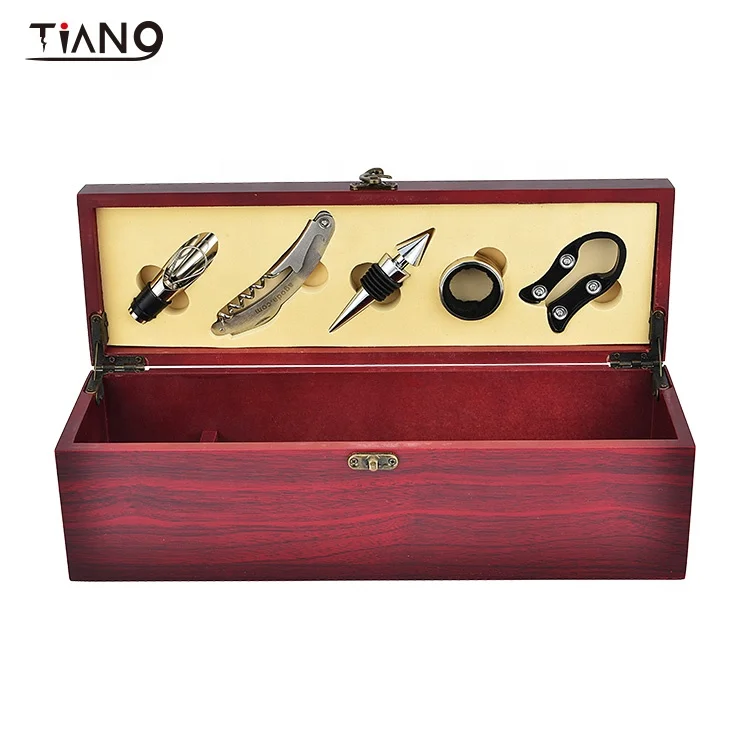 Wood wine box wine tool set with wooden box  for 1bottle