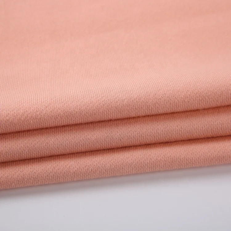 Cotton Polyester Knitted CVC plain Dye French Terry Fabric for hoodie