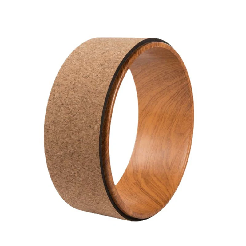 Yoga wood grain assisted shaping fitness TPE cork yoga wheel