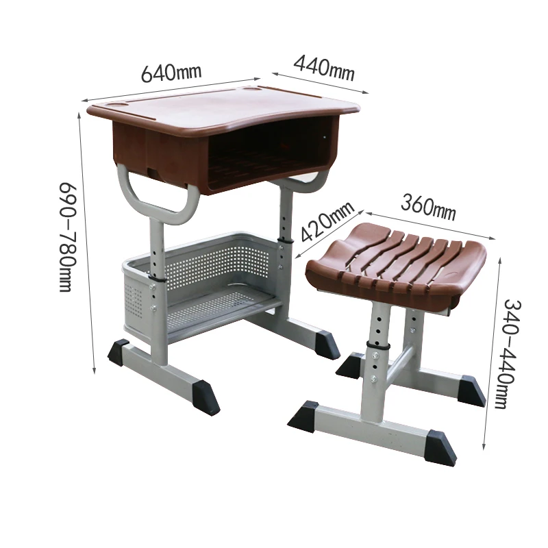 Hot sale high quality new style school furniture high school student desk and chair
