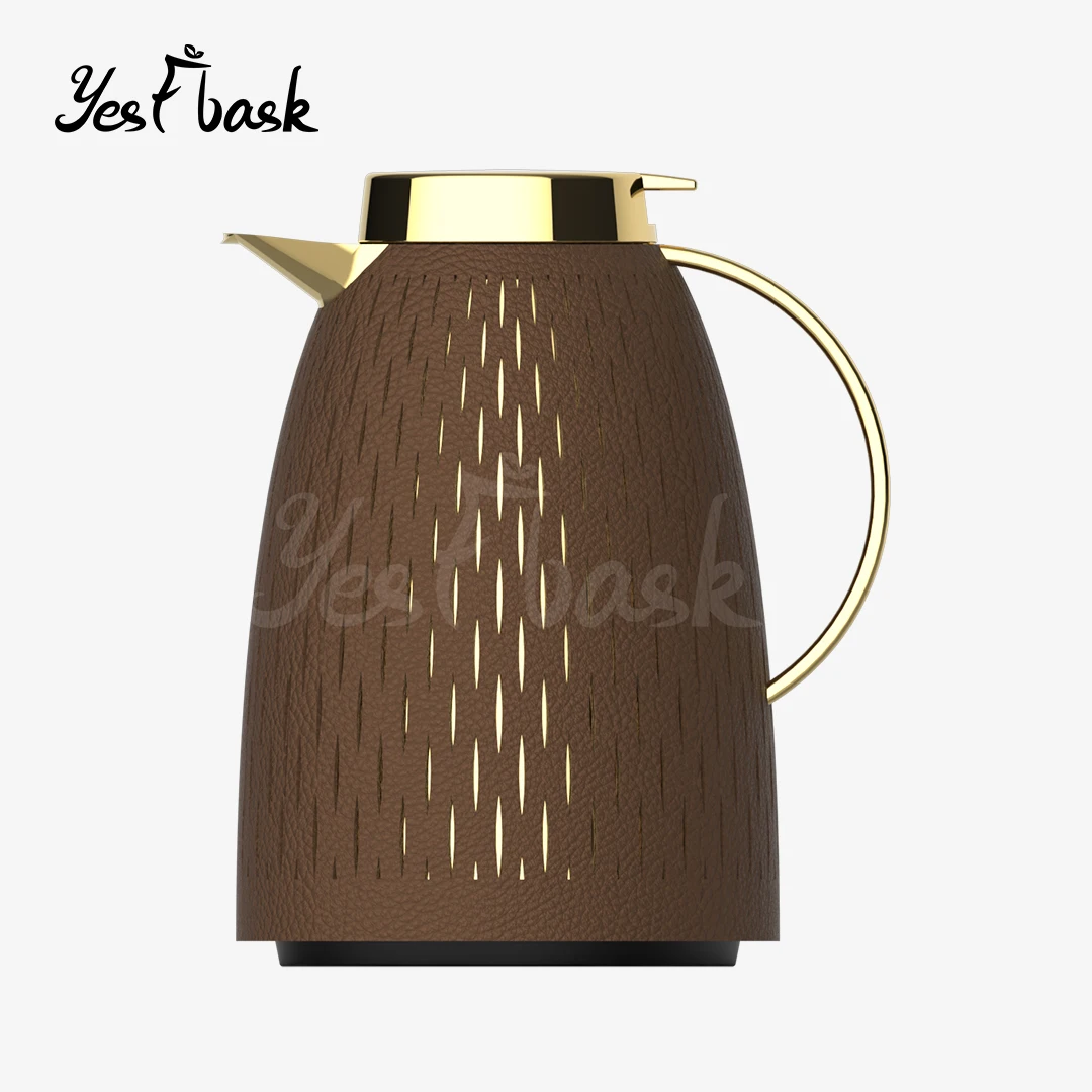 New Arrival  Coffee Vacuum Kettle  With Pu Leather  Flask   Insulated   Water Jug  Pot