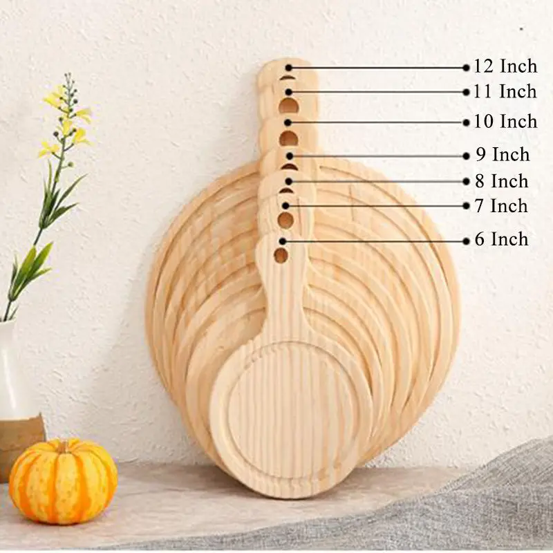 Customize Wooden  Plate For Restaurant Round Cutting Board Fruit Cheese Board With Handle