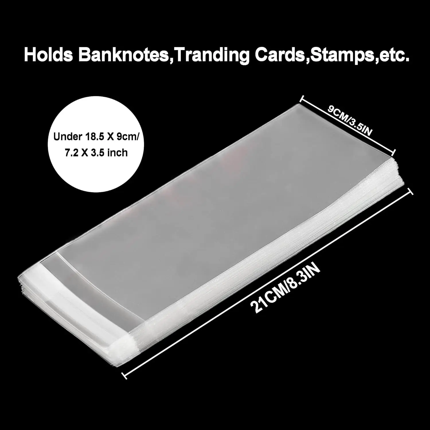 Clear Paper Money Holder,Currency Sleeves Money Sleeve PP Material for Banknote/Bill/Trading Card