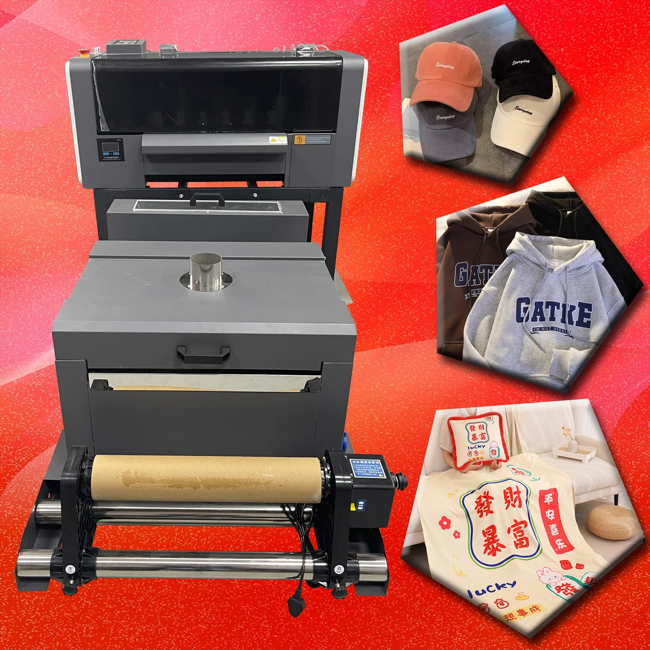 High-Accuracy Digital DTF Printer i3200 Double Head Oven and Powder Shaker for A3 A4 A1 All Fabric Printing New Condition