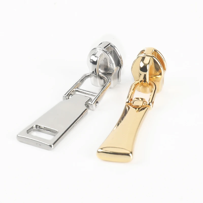 OCO Metal zipper head wholesale hanging light gold long brand 3# 5# 7# slider for clothing luggage slider