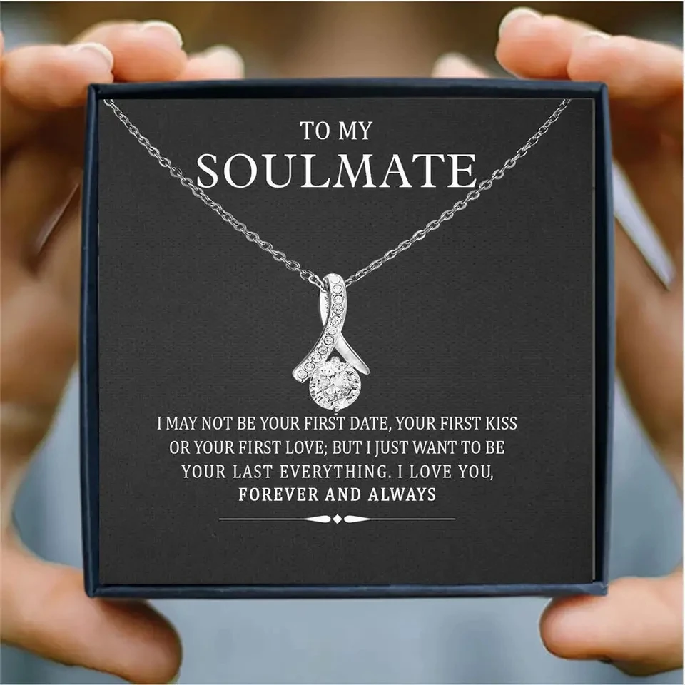 2023 Fine Jewelry I love you Mon Sterling Silver Necklace Adjustable To My Soulmate Zircon Sterling Silver Necklaces For Women