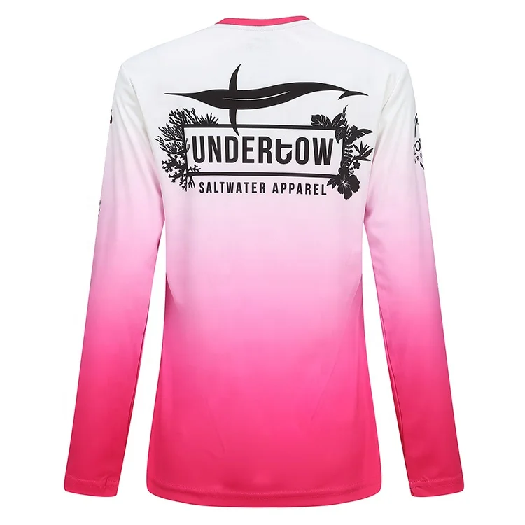 2021 Newest Factory Price Custom Design Pink Color Quick Dry Womens fishing shirts