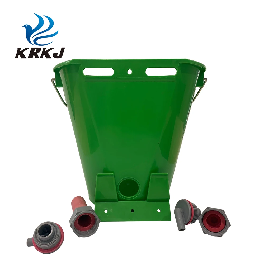 Cettia KD960 8L livestock animal milk bucket calf feeder with teats for cow or horse feeding