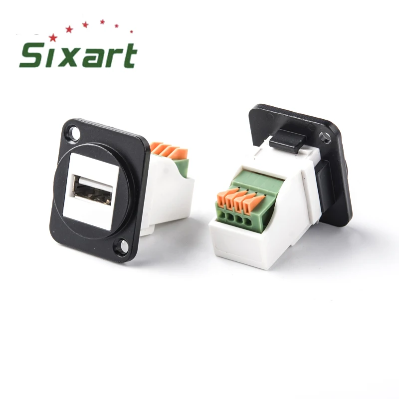 MUSICSOUND D Type Module Connector USB2.0 A to Terminalblock for 19 Panel Mount Chassis Connectors