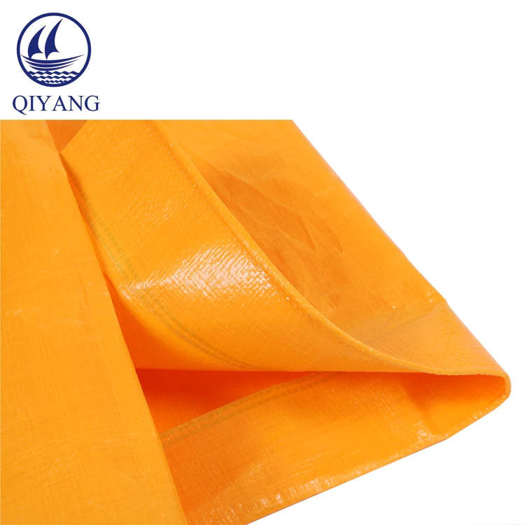 
Orange Waterproof Tent Tarp PP Coated Custom Plastic PE Tarpaulin Woven Fabric for Truck Cover 