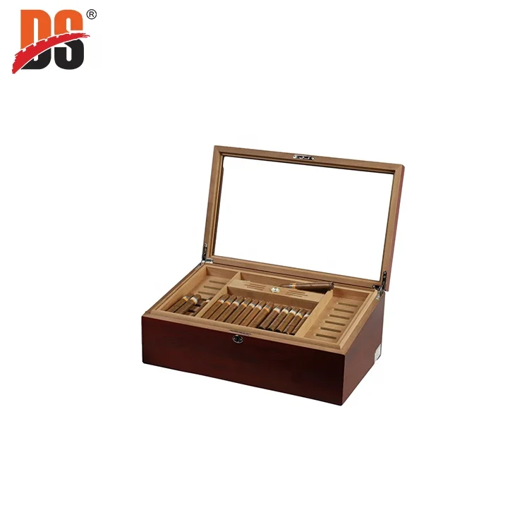 
DS фабричная Роскошная большая емкость оптовая торговля коробка для сигар из цельного дерева  (1600060418118)