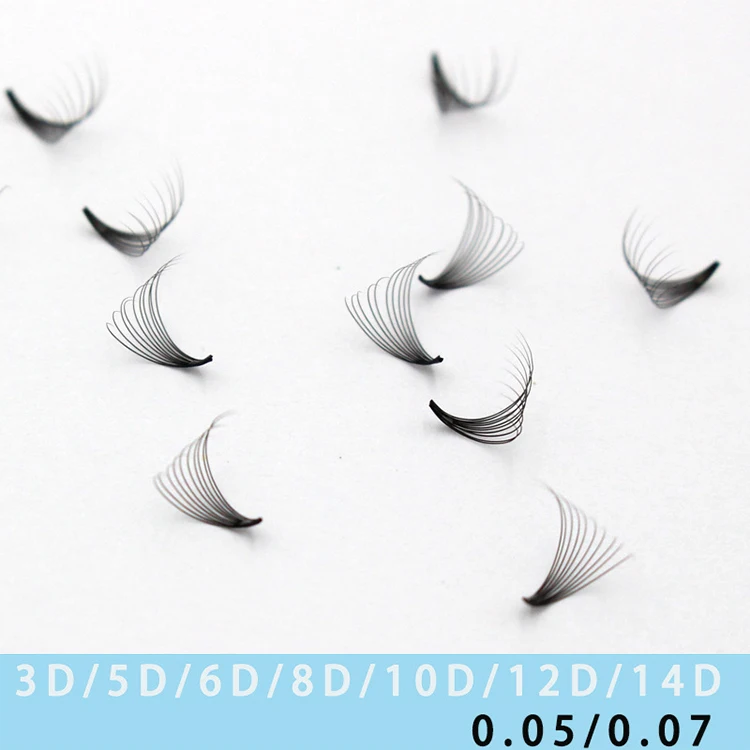 high quality premade fans korean pbt Loose premade volume fans 6D lashes c curl lash