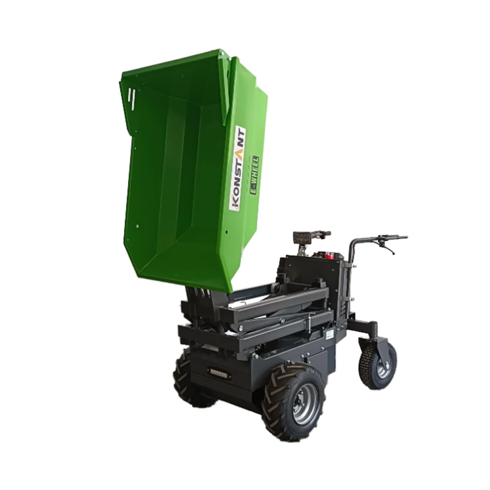 KONSTANT Mini Electric Dumper 500kg Bucket Capacity Small Battery Power Transfer Hydraulic Dumping Farm Used Mini Loader Engine