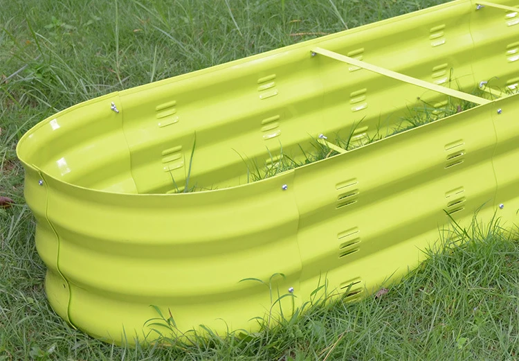Round durable metal galvanized rectangle flower plant vegetable garden pot seed raised flower pots & planters  bed patio stand