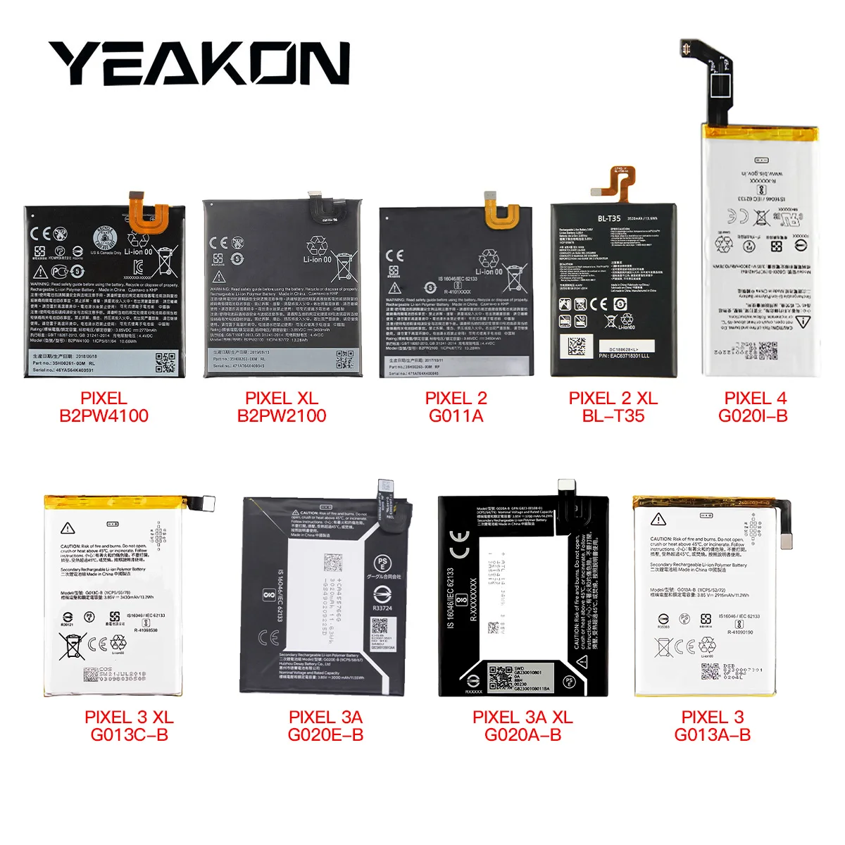 Built-in mobile phone rechargeable battery for Google PIXEL B2PW4100 PIXEL XL B2PW2100 PIXEL 2 Smart phone digital battery