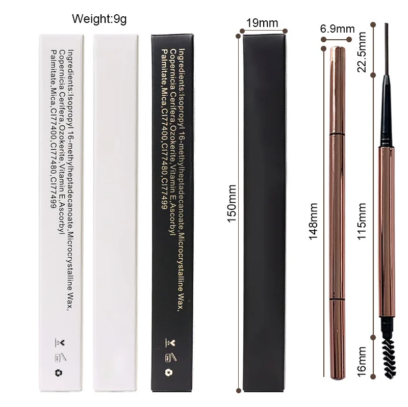 Slim eyebrow Waterproof  Brow Private Label Eyebrow Pencil 6 Rose Gold Fine Brow pencil Eyebrow makeup