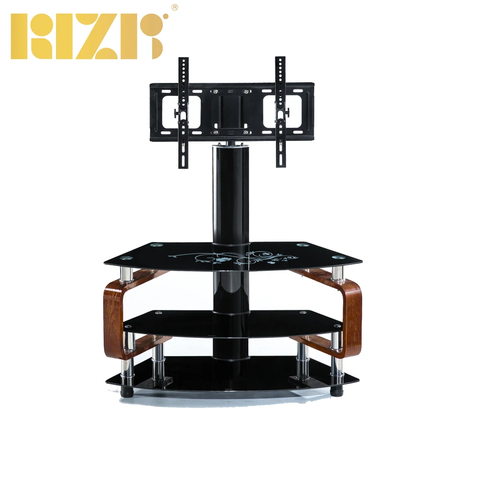 Деревянные телевизионные подставки в западном стиле, настольная стеклянная подставка для ЖК телевизора с размером экрана 32-65 дюймов, настенное крепление с регулировкой высоты
