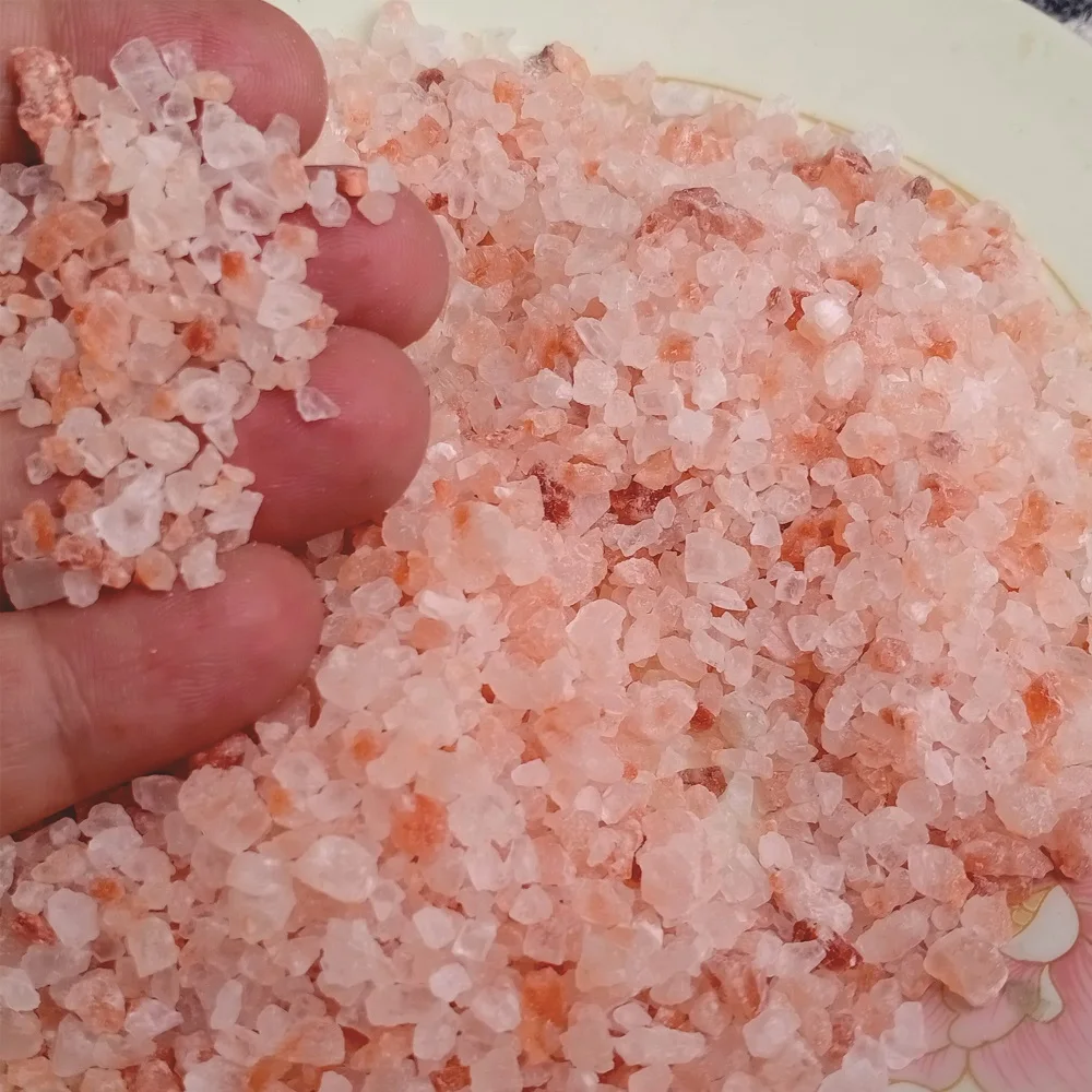 
Гималайская Розовая натуральная съедобная горная соль, лучшая для приготовления пищи и настольной соли, средние грубые гранулы (2-5 мм). 