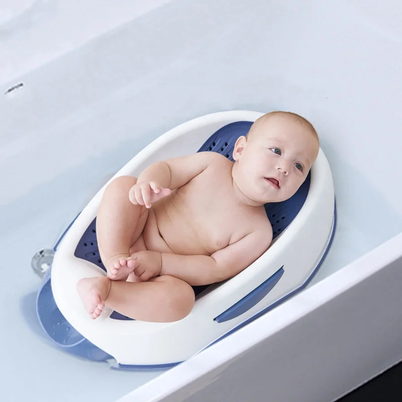 Newborn soft baby bath rack with bottom