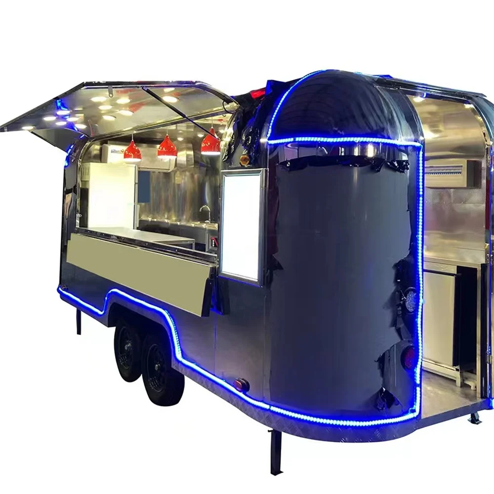 Customised Size Customizable Street Fast Mobile Food Cart Truck Trailer with Kitchen For Shop