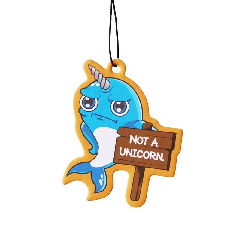 Promotional Gifts Unicorn Double Sides Printing Custom Car Air Freshener With Different Fragrance