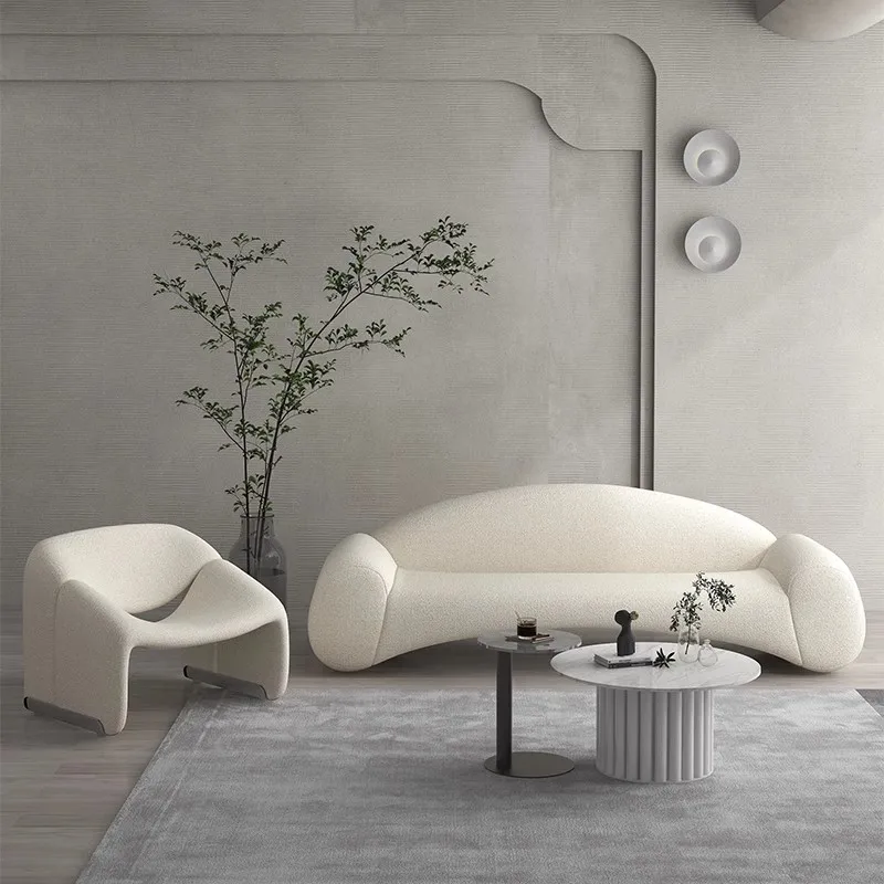 Wholesale price cheap salon living room furniture sets new design U shape soft fabric sofa set furniture