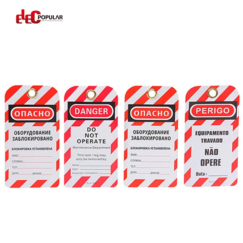 Elecpopular 2023 PVC warning signs Safety lockout Tagout label Tag signs for Industrial Overhaul of industrial equipment