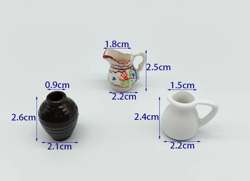 new arrival 1/12 scale  Doll house accessories diy miniature mini toy creative ceramic porcelain vase flower pot