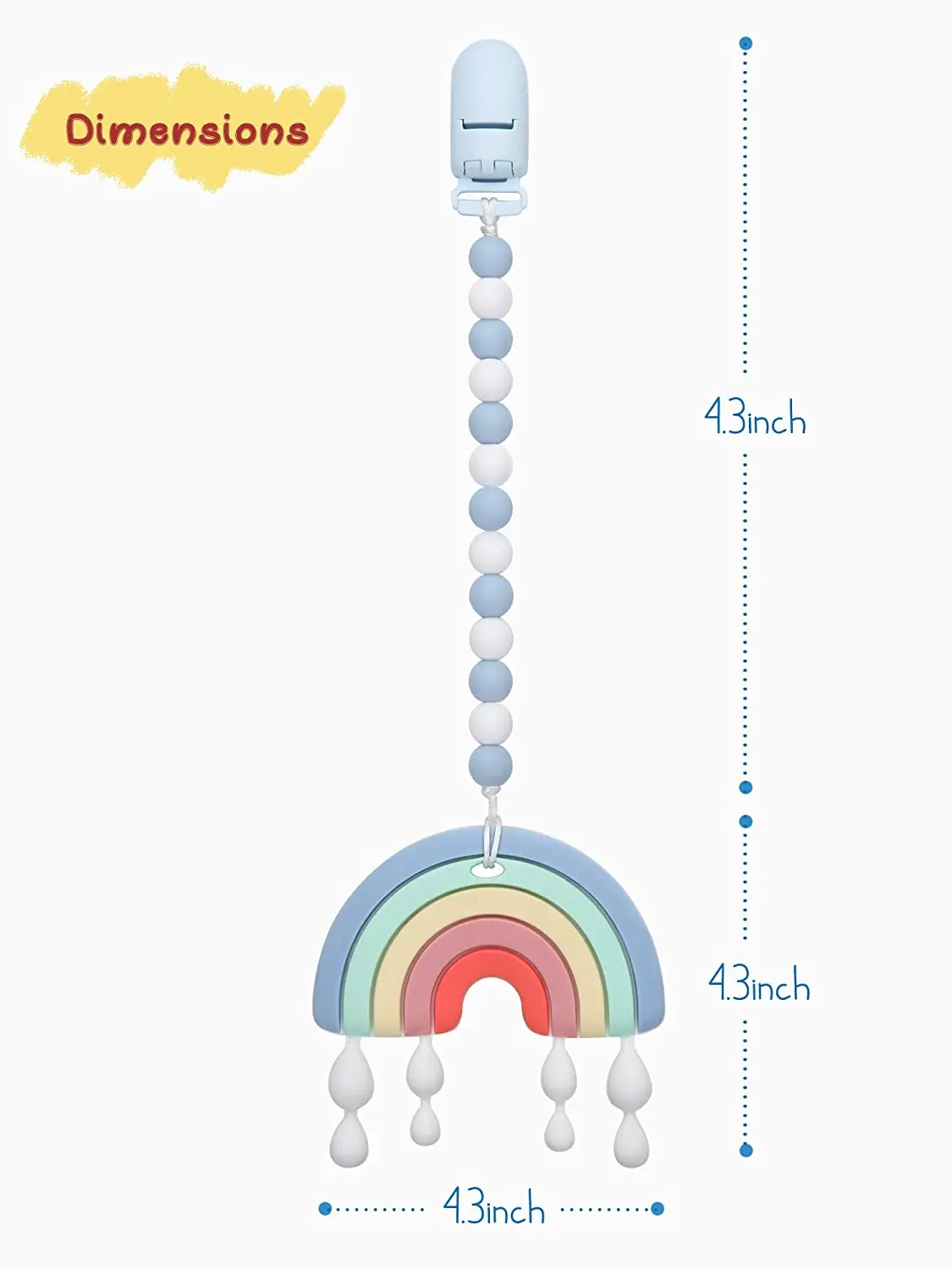 High Quality Silicone Teether Bpa Free Baby Chew Soft Rainbow Teether Toys