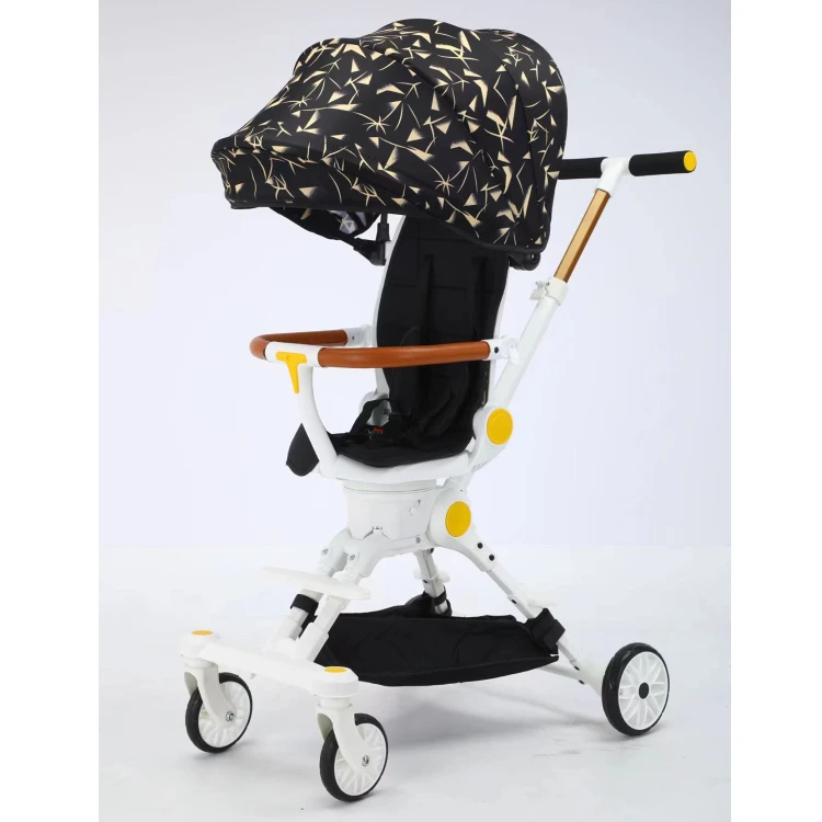 Premium Suspension PU Wheels Double Stroller Design for Travel High Landscape All-Terrain Baby Pram Foldable Car for 3 Years+