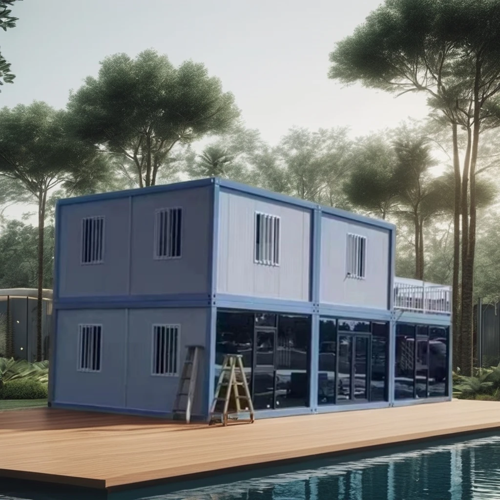 Two-story Modular Flat Pack Container House Luxury Prefabricated Flat Pack Container for Sale Wholesale Prefabricated House