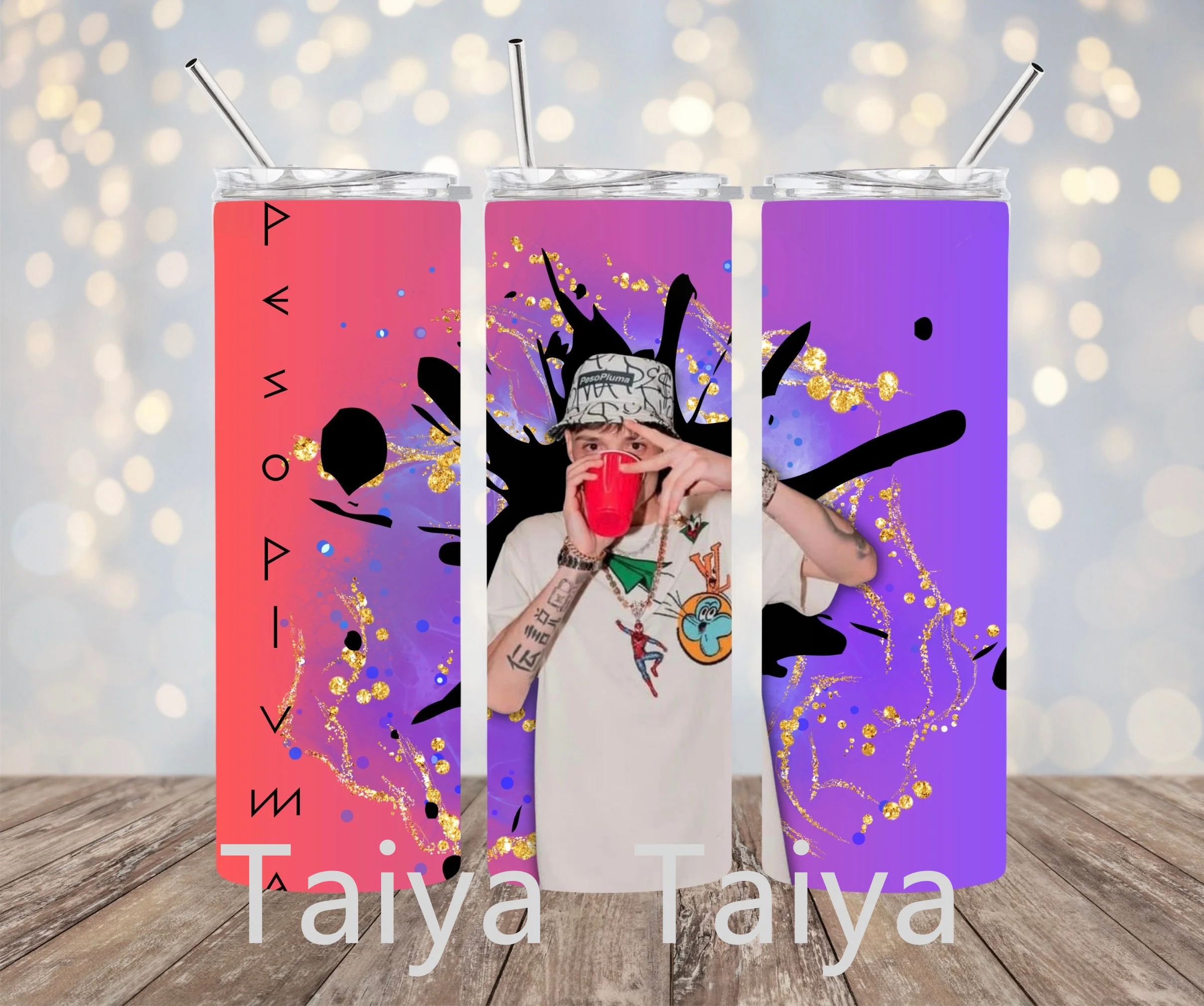 Factory price new fashion Custom cartoon stitch Peso Pluma karol g Sublimation coffee mugs reusable cups