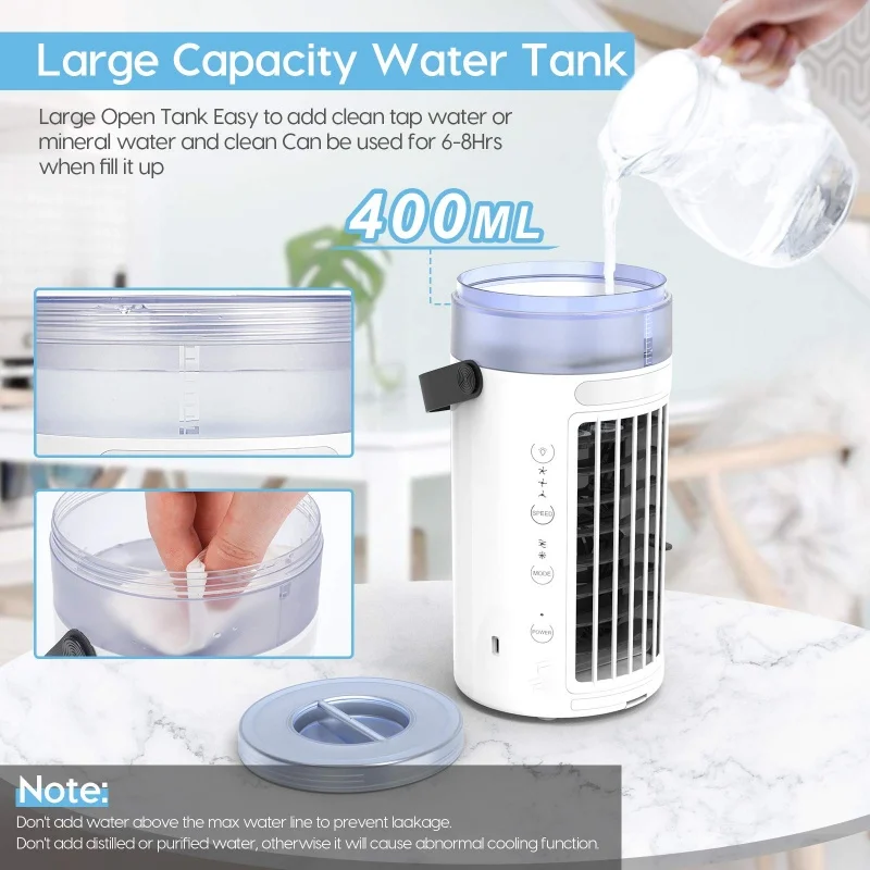 Top Selling Portable Mini Cooling Air Conditioner Dehumidifier USB Charging Small Water Desktop Cooler Fan