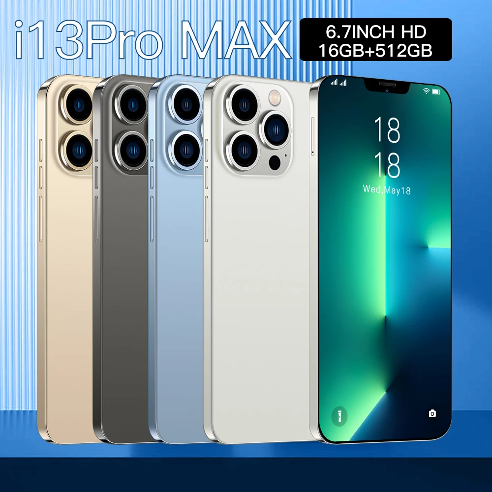 I 13 PRO MAX 7.5 inch Mobile Android Smartphone Gaming 4 Core Full screen Large Capacity Batter Cell Phones