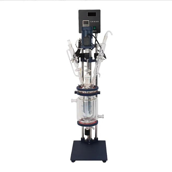 Glass Reactor Manufacturer Sales Chemical Pharmaceutical Industrial Reactor 1l Double Layer Glass Reactor