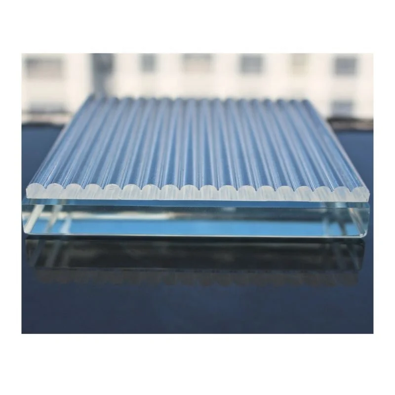 Decorative ultra-clear stained ribbed patterned figured textured glass fluted glass sheet for Shower Screens