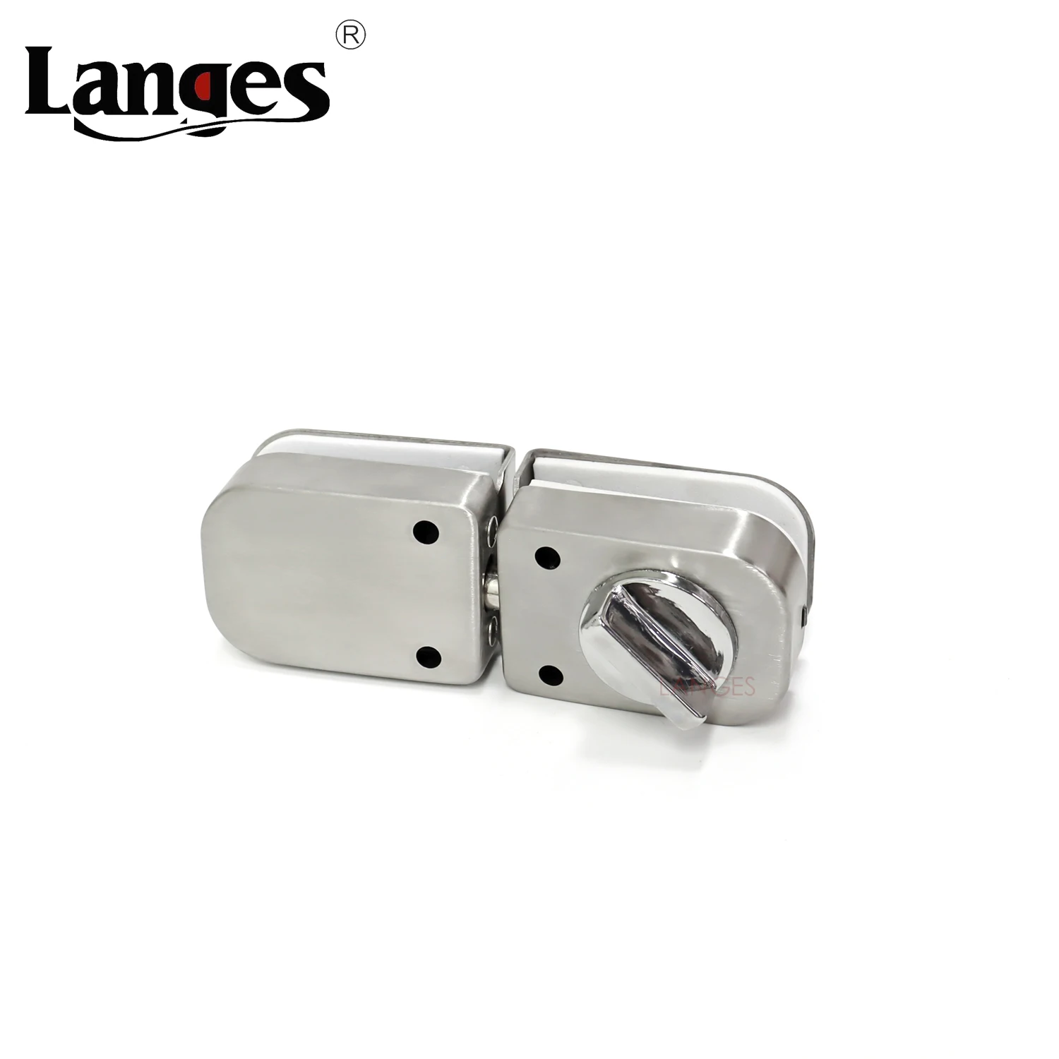 Sticker fixing Stainless Steel Glass Door Lock Free Punching Safety Latch With padded sponge