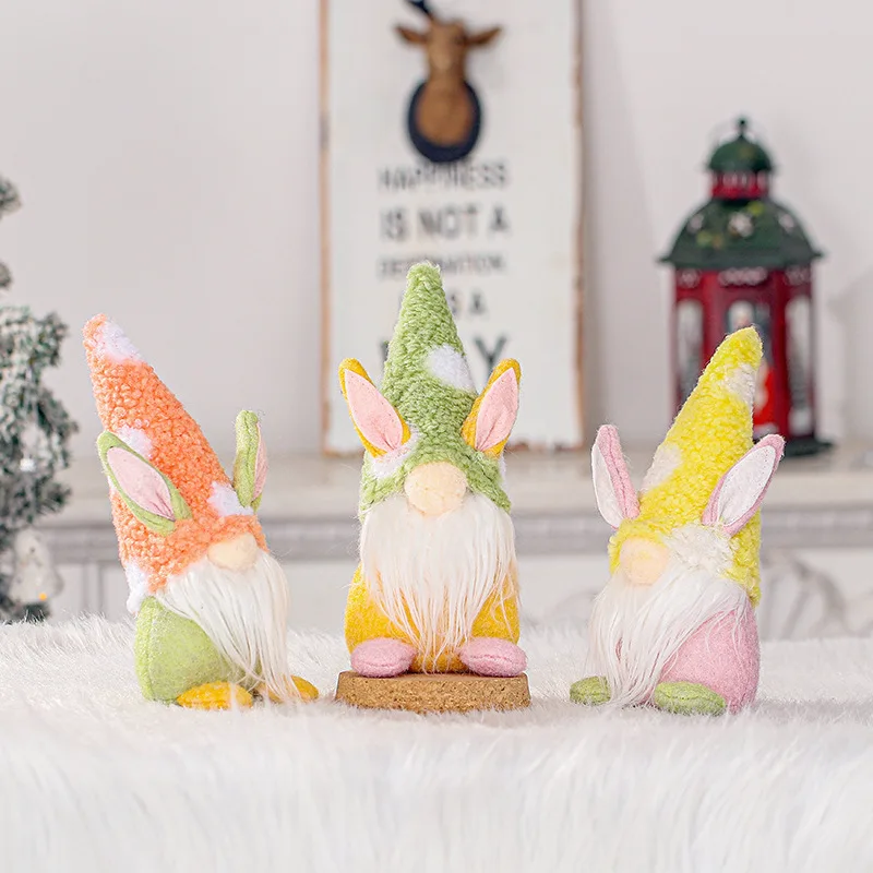 Wholesale Desktop furnishing articles Creative cute faceless doll Stuffed Easter bunny Easter decoration rabbit