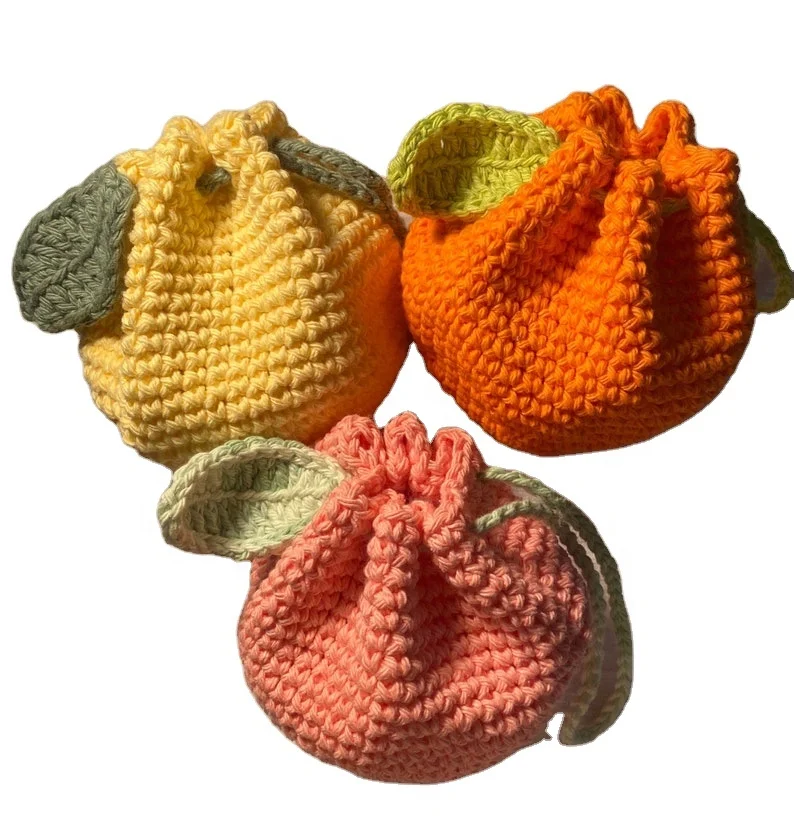 crochet daily Pouch bag  coin Purse cute bag rope hollow woven tote handbags bucket crochet bag