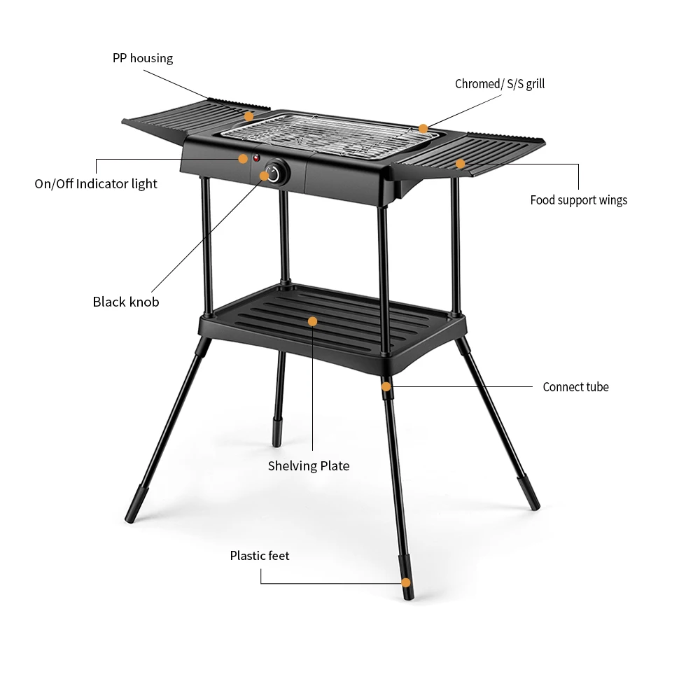 
Indoor / Outdoor STAND ELECTRIC COOKING BBQ BQ1703XL-SF IN 2200-2400WATT FOR EU MARKET WITH CE,EMC,LVD,GS,LFGB 