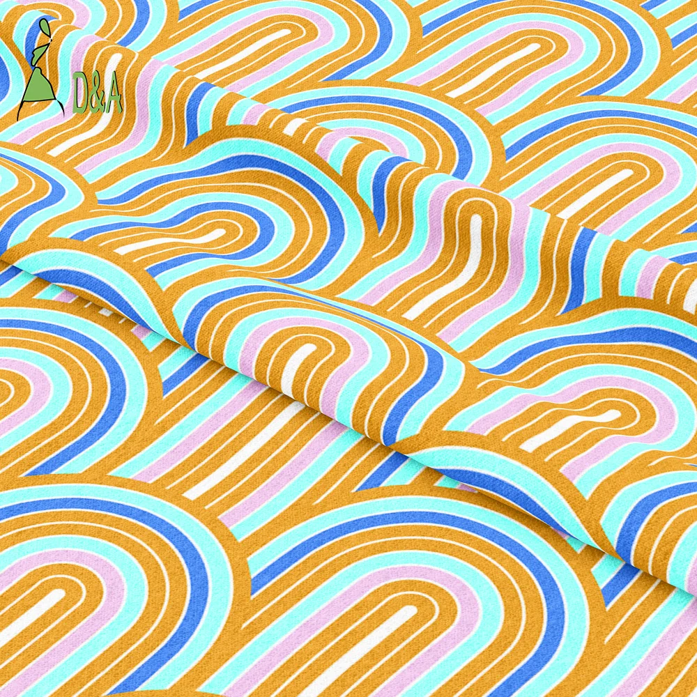 Hot Selling Multi-colored Rainbow Printed Fabrics 100% Soft Cotton Fabric For Garment