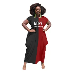 2022 Wholesale Women Casual Dresses Loose Style Plus Size Women Summer Dress Clothing Maxi Dress