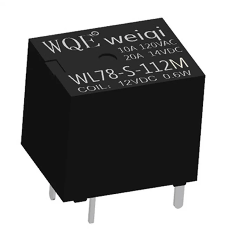WQE SPST-NO (1 Form A) Rating Load 20A 14V DC 4pin 0.36W 0.6W 0.8W Alternative Coil 5 VDC Small Low Power Automotive Relay